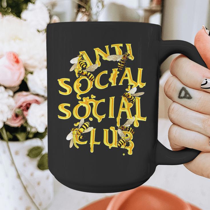 Retro Anti Social Club Bees Introvert Women Men Graphic Print Coffee Mug