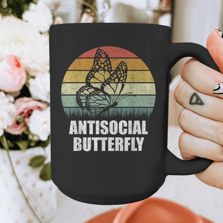 Retro Antisocial Butterfly Shirt For Introverts Graphic Print Coffee Mug