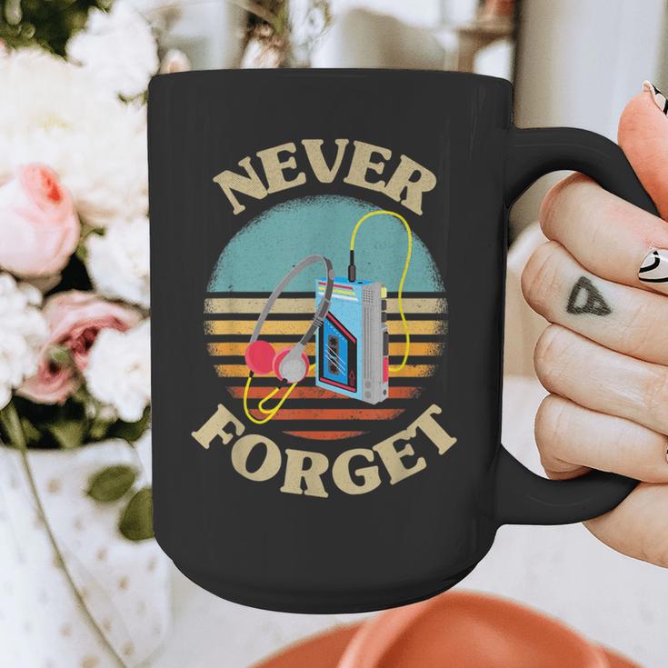 Retro Cassette Player Never Forget Nostalgia Vintage Graphic Print Coffee Mug