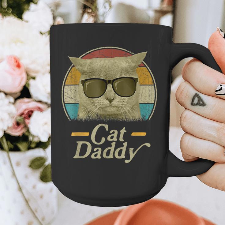 Retro Cat Daddy 80s 90s Style Sunglasses Graphic Print Coffee Mug