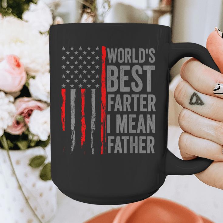 Retro Dad World's Best Farter I Mean Father Vintage Flag Usa Graphic Print Coffee Mug