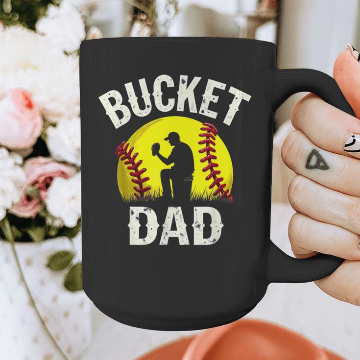 Retro Daddy Bucket Dad Softball Girl Graphic Print Coffee Mug Retro Daddy Bucket Dad Softball Girl Graphic Print Coffee Mug