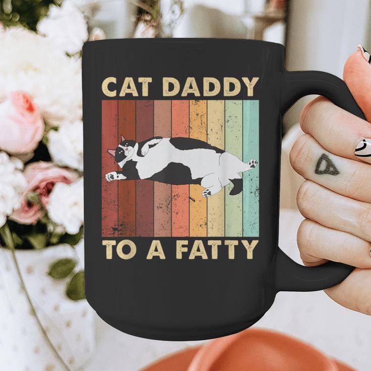 Retro Fat Chonk Dad Tee Cat Daddy To A Fatty Graphic Print Coffee Mug