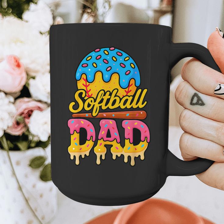 Retro Ice Cream Drip Softball Dad Game Day Dad Father's Day Graphic Print Coffee Mug