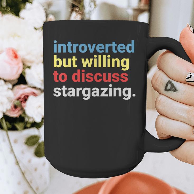 Retro Introverted But Willing Stargazing Lover Graphic Print Coffee Mug