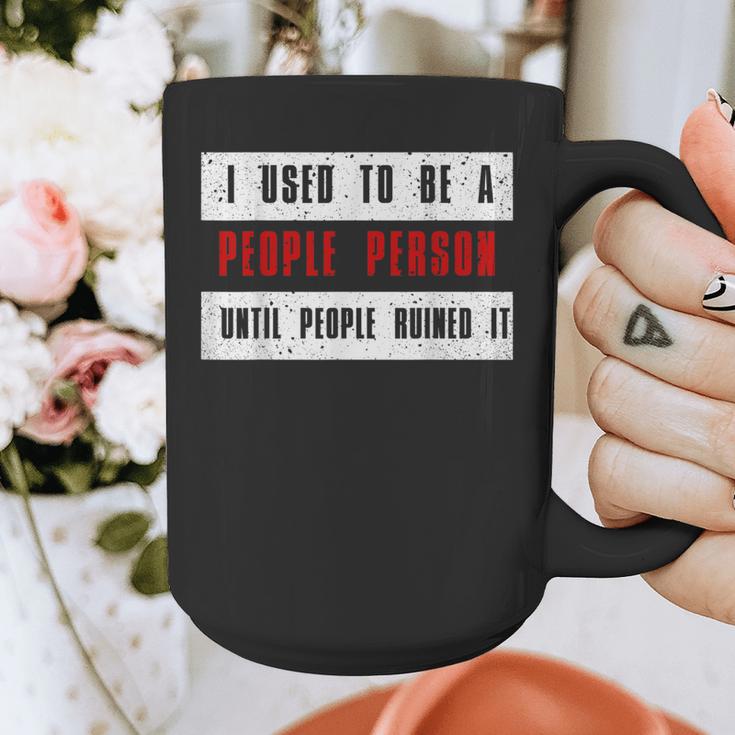 Retro Sarcastic Introvert I Used To Be A People Person Graphic Print Coffee Mug