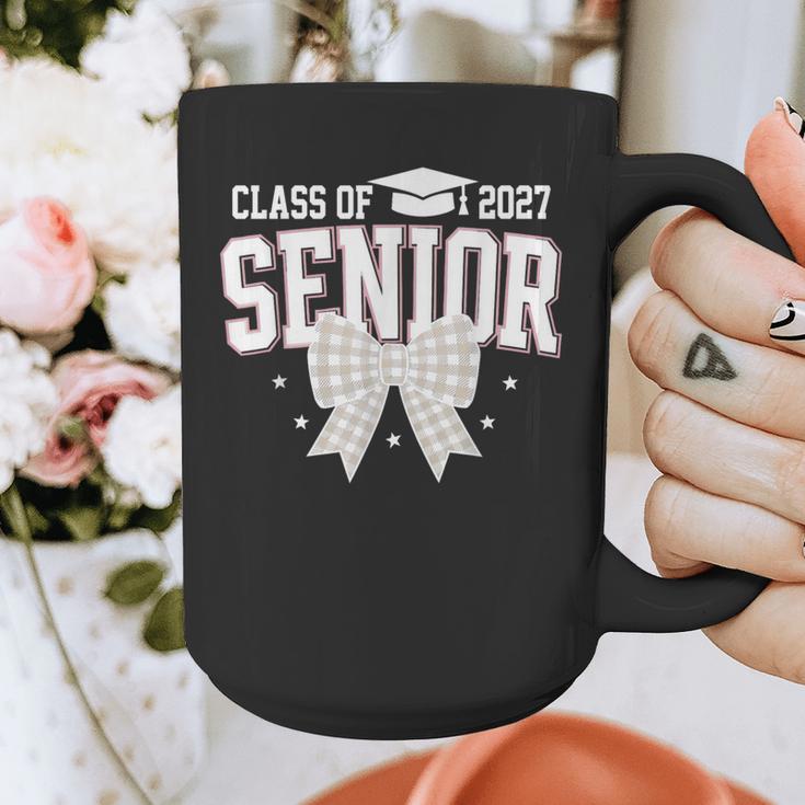 Retro Senior 2027 Girl Coquette Bow Class Of 2027 Graduation Graphic Print Coffee Mug