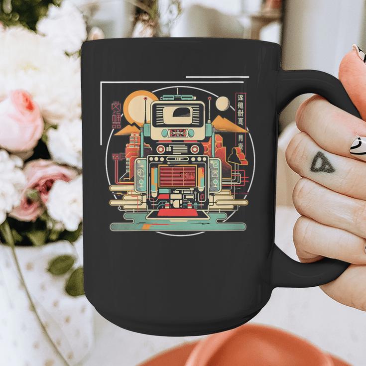 Retro Tech Stack 80s 90s Nostalgia Analog Devices Graphic Print Coffee Mug