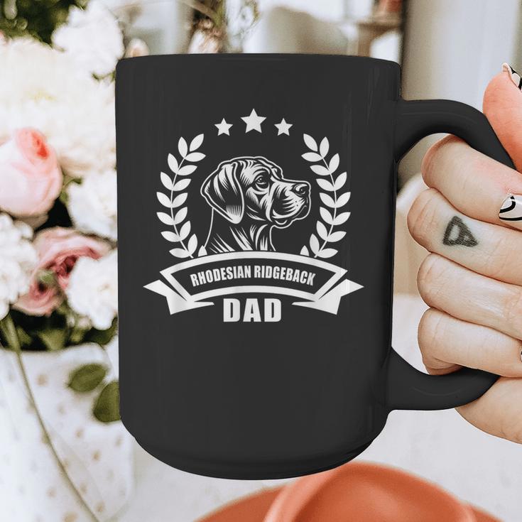 Rhodesian Ridgeback Dad With Banner And Ear Wreath Graphic Print Coffee Mug