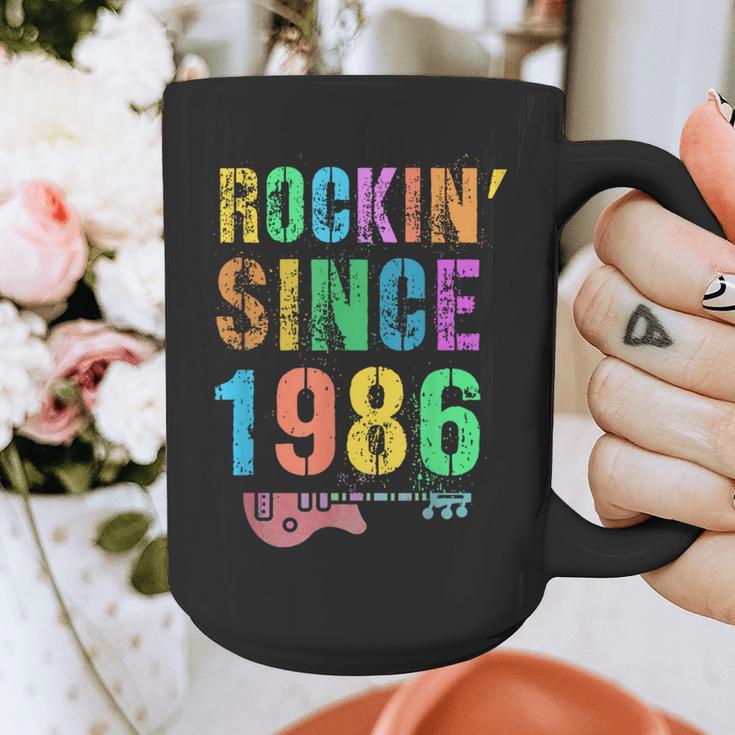 Rockin' Since 1986 Vintage Rockstar 40th Birthday Mom Dad 40 Graphic Print Coffee Mug