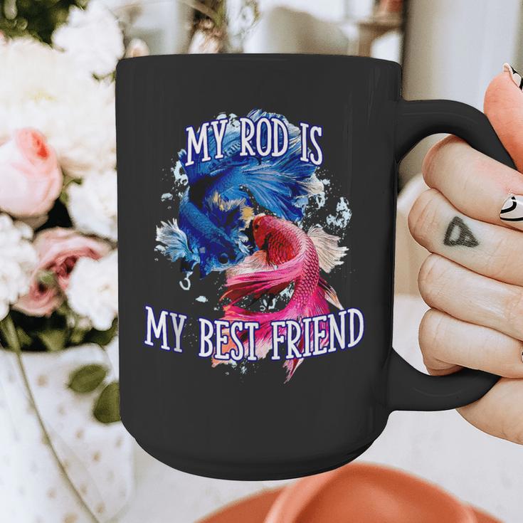 My Rod Is My Best Friend Introvert Fishing Antisocial Graphic Print Coffee Mug My Rod Is My Best Friend Introvert Fishing Antisocial Graphic Print Coffee Mug