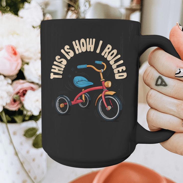 This How I Rolled Retro Tricycle 80s 90s Kid Nostalgia Graphic Print Coffee Mug