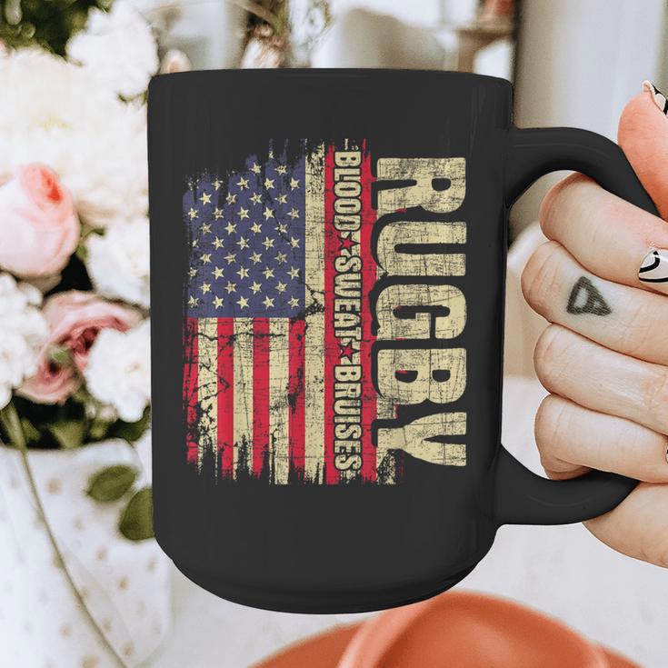 Rugby Blood Sweat Bruises Rugby Player Coach Dad Mom Graphic Print Coffee Mug