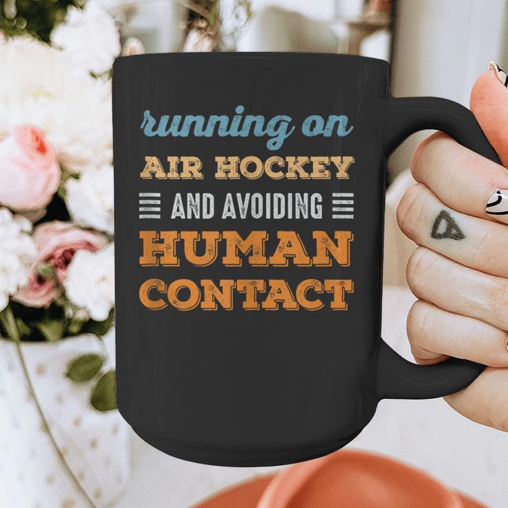 Running On Air Hockey Social Introvert Humor Vintage Graphic Print Coffee Mug Running On Air Hockey Social Introvert Humor Vintage Graphic Print Coffee Mug