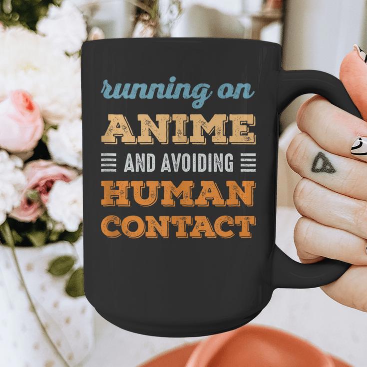 Running On Anime Social Introvert Humor Vintage Graphic Print Coffee Mug Running On Anime Social Introvert Humor Vintage Graphic Print Coffee Mug