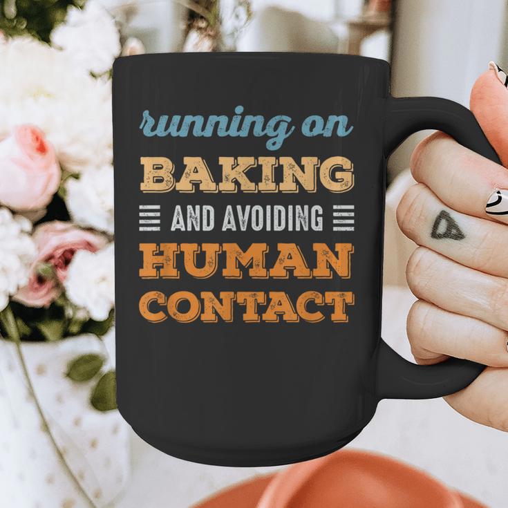 Running On Baking Social Introvert Humor Vintage Graphic Print Coffee Mug Running On Baking Social Introvert Humor Vintage Graphic Print Coffee Mug