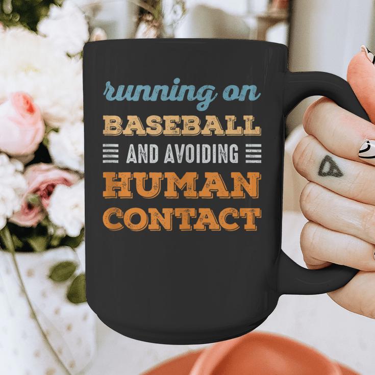 Running On Baseball Social Introvert Humor Vintage Graphic Print Coffee Mug Running On Baseball Social Introvert Humor Vintage Graphic Print Coffee Mug