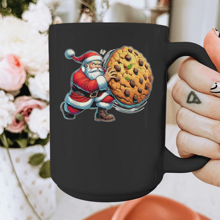 Santa Holding Cookie Xmas Baker Introvert Christmas Graphic Print Coffee Mug
