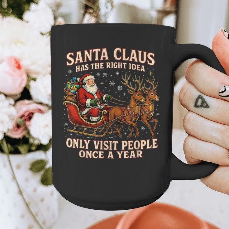 Santa Has The Right Idea Introvert Christmas Graphic Print Coffee Mug Santa Has The Right Idea Introvert Christmas Graphic Print Coffee Mug