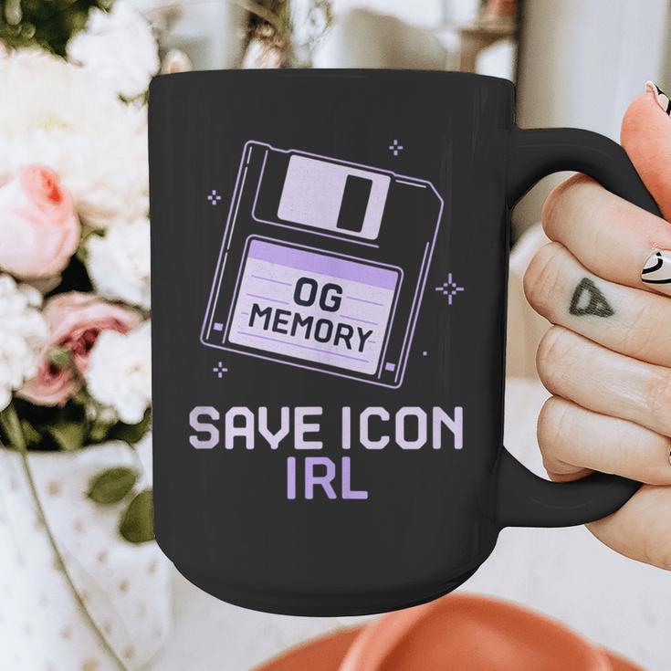 Save Icon IRL Retro Tech Humor Floppy Disk 90s Nostalgia Graphic Print Coffee Mug