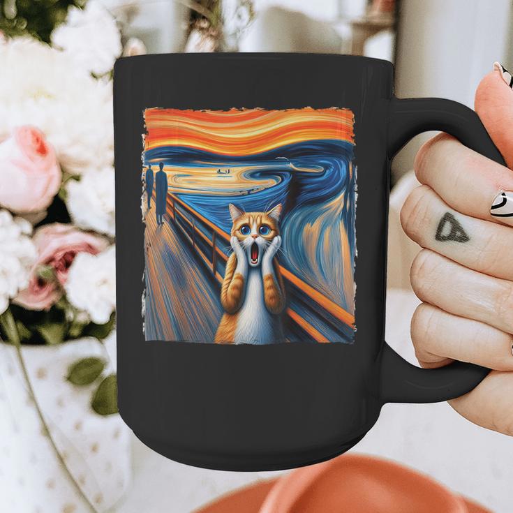 The Scream Cat Parody For Kitty Cat Lover Cat Mom Cat Dad Graphic Print Coffee Mug