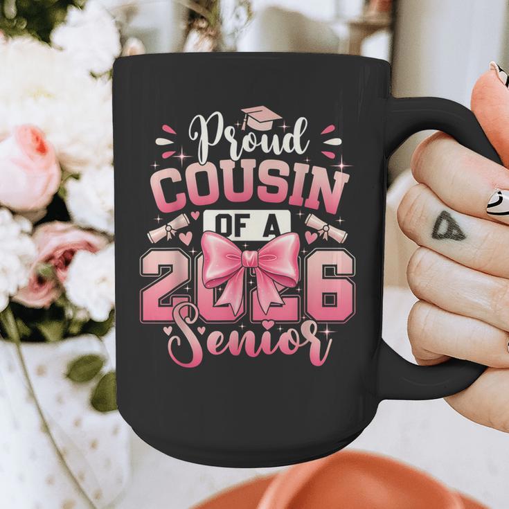 Senior 2026 Class Of 26 Coquette Pink Bow Graduation Cousin Graphic Print Coffee Mug
