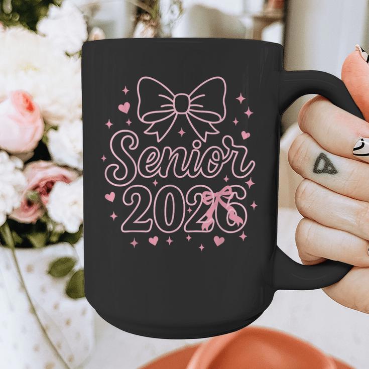 Senior 2026 Class Of 2026 Coquette Pink Bow Graduation Graphic Print Coffee Mug