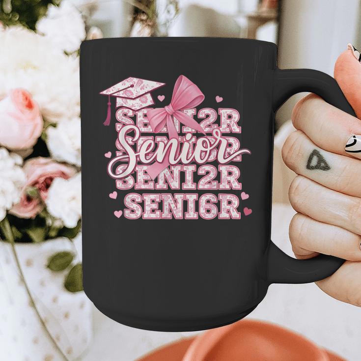 Senior 2026 Class Of 2026 Cute Coquette Pink Bow Graduation Graphic Print Coffee Mug