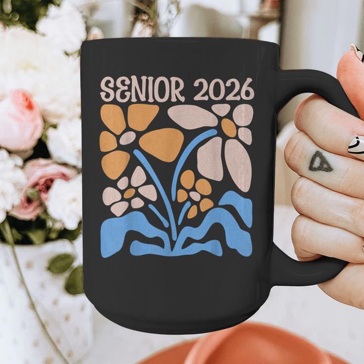 Senior 2026 Retro Groovy Flowers Graduation Graphic Print Coffee Mug