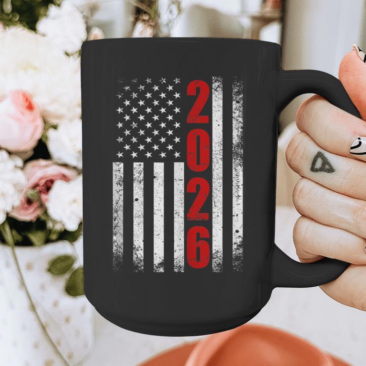 Senior Class Of 2026 Patriotic American USA Flag Graduation Graphic Print Coffee Mug