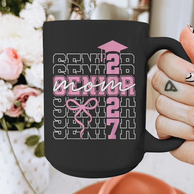 Senior Mom 2027 Class Of 2027 Coquette Bow Graduation 2027 Graphic Print Coffee Mug