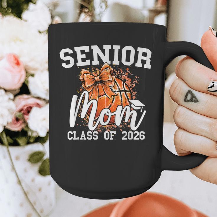 Senior Mom Class Of 2026 Coquette Bow Basketball Graduation Graphic Print Coffee Mug