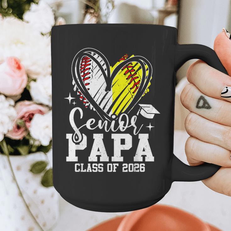 Senior Papa Class Of 2026 Baseball Softball Graduation Heart Graphic Print Coffee Mug