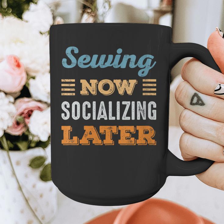 Sewing Now Minimal Socializing Introvert Vintage Graphic Print Coffee Mug Sewing Now Minimal Socializing Introvert Vintage Graphic Print Coffee Mug
