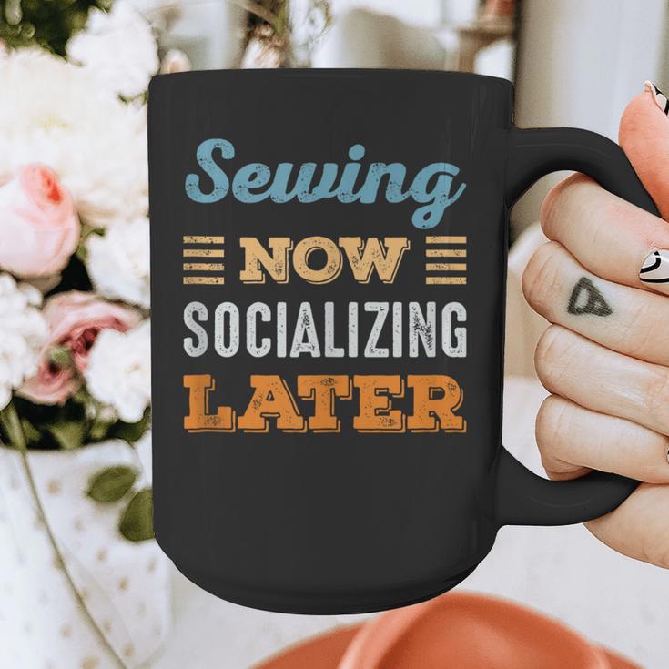 Sewing Now Minimal Socializing Introvert Vintage Graphic Print Coffee Mug Sewing Now Minimal Socializing Introvert Vintage Graphic Print Coffee Mug