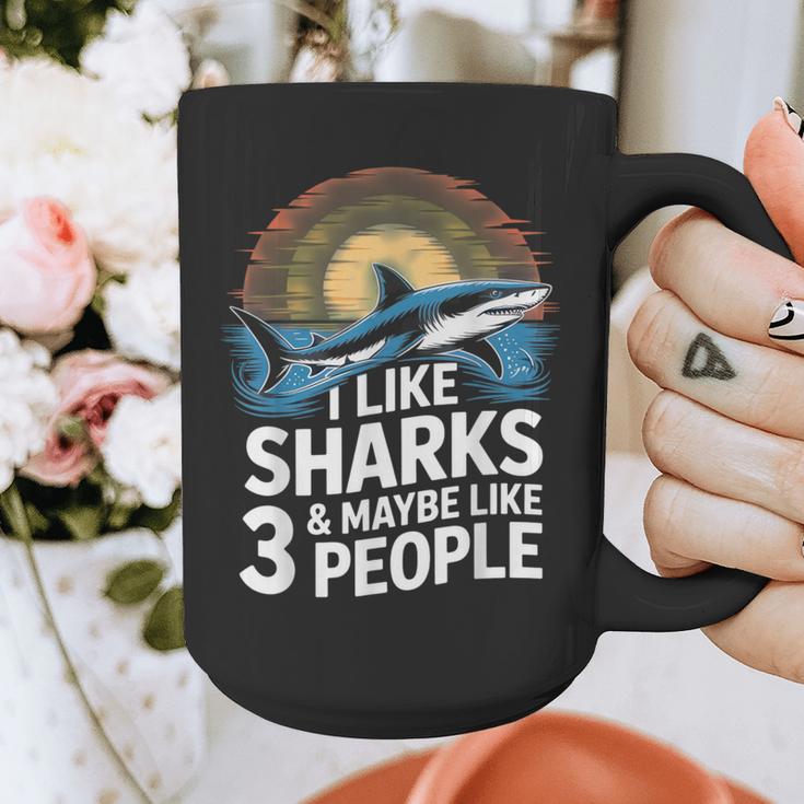 I Like Sharks & Maybe Like 3 People Humor Introverts Summer Graphic Print Coffee Mug I Like Sharks & Maybe Like 3 People Humor Introverts Summer Graphic Print Coffee Mug