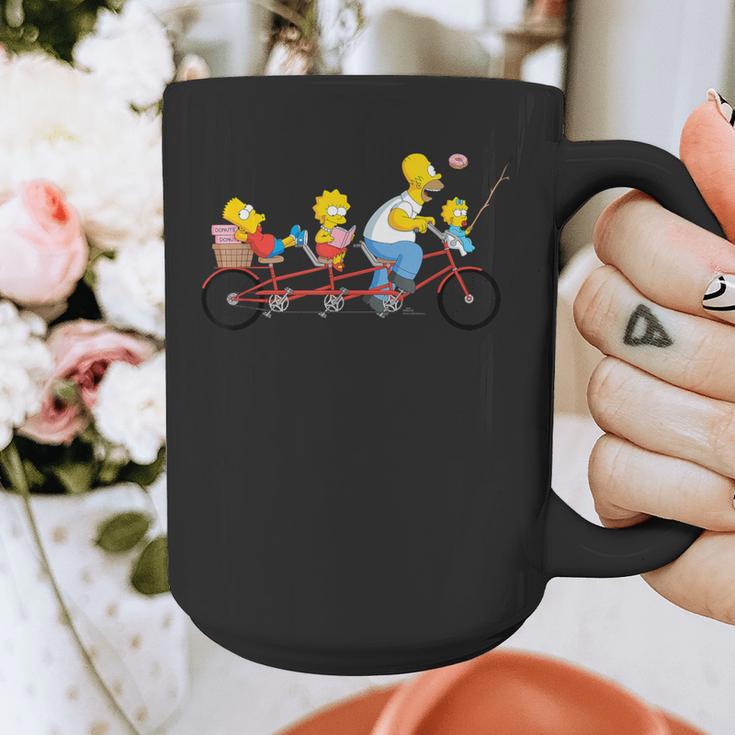 The Simpsons Father's Day Homer And Kids Bike Ride With Dad Graphic Print Coffee Mug