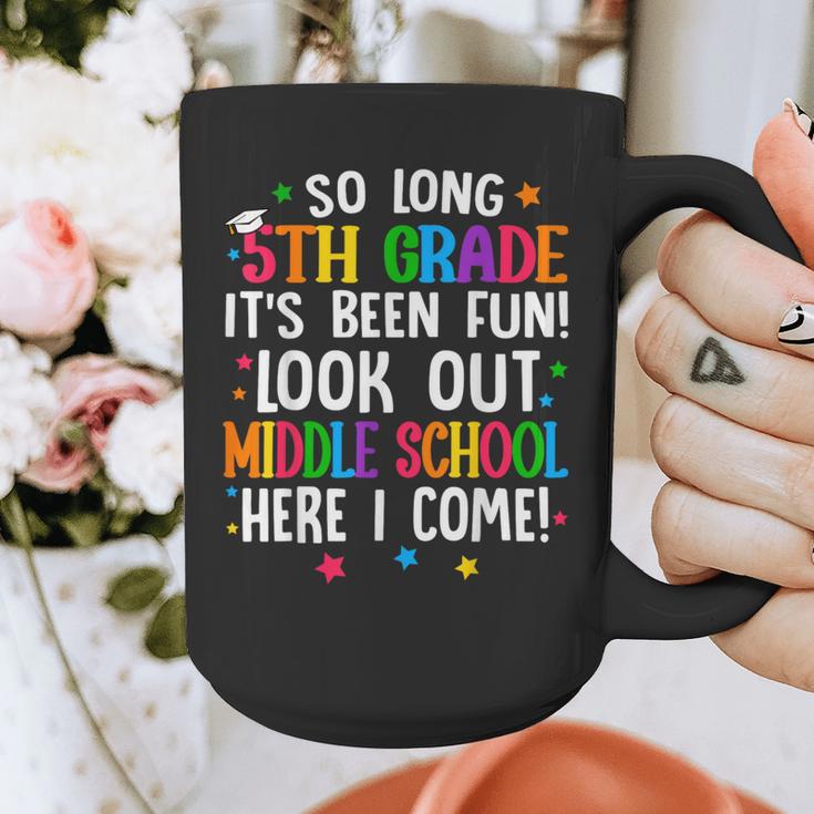 So Long 5th Grade Graduation Middle School Here I Come Kids Graphic Print Coffee Mug