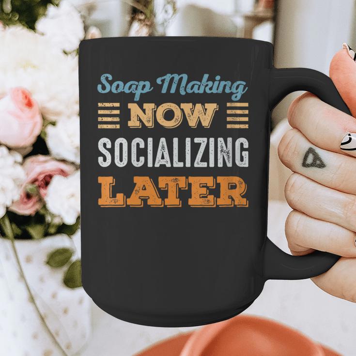 Soap Making Now Minimal Socializing Introvert Vintage Graphic Print Coffee Mug Soap Making Now Minimal Socializing Introvert Vintage Graphic Print Coffee Mug