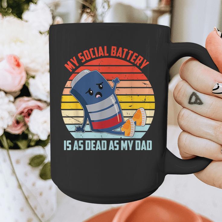 My Social Battery Is As Dead As My Dad Graphic Print Coffee Mug