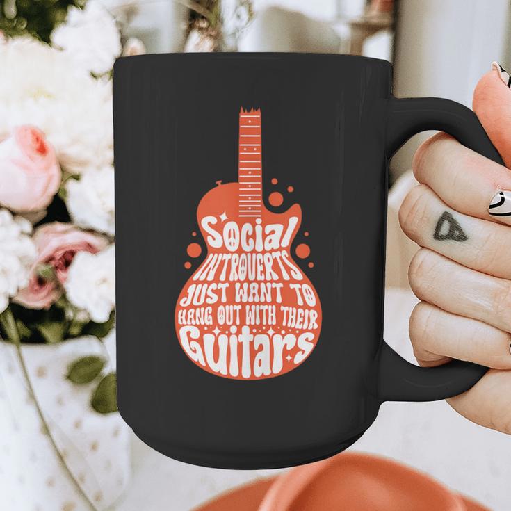 Social Introverts Hang Out With Guitars Musician Guitarist Graphic Print Coffee Mug