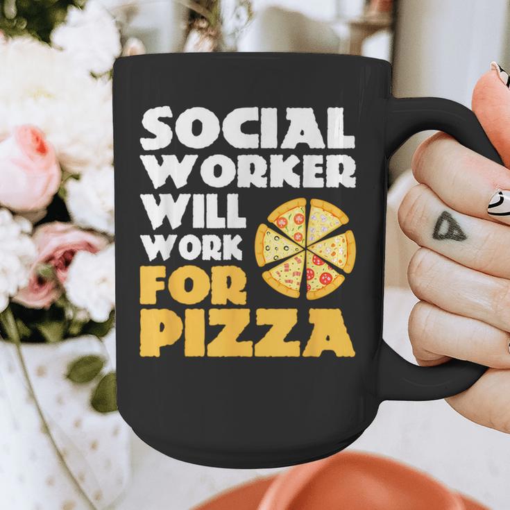 Social Worker Will Work For Pizza Graduation Graphic Print Coffee Mug
