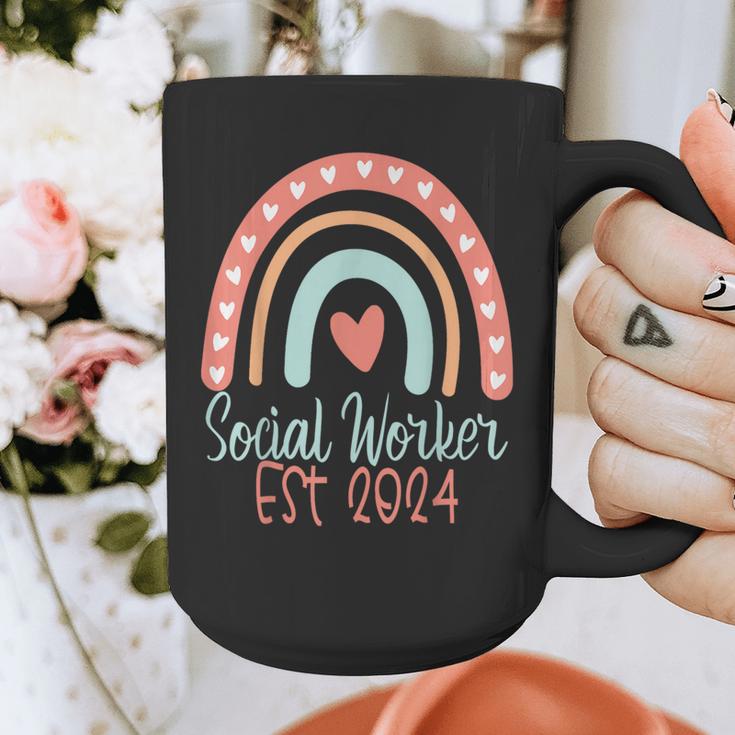 Social Worker Work MSW BSW Graduation 2024 Masters Degree Graphic Print Coffee Mug