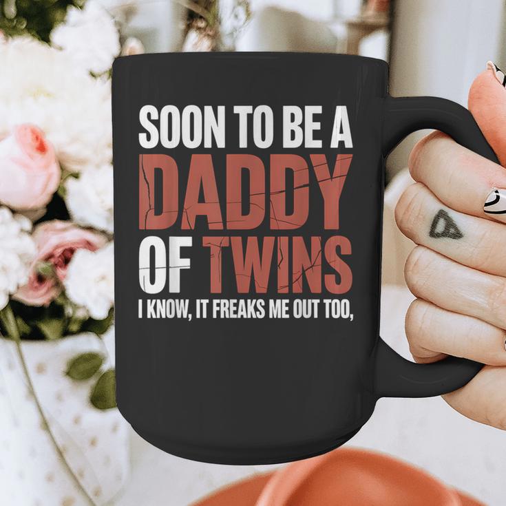 Soon To Be Dad Twins Fatherhood Pregnancy Announcement New D Graphic Print Coffee Mug