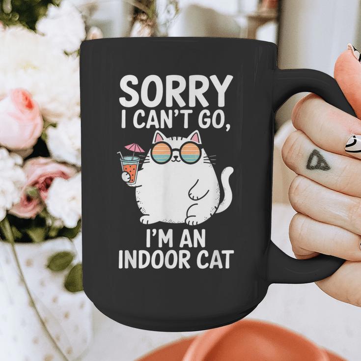 Sorry I Can’t Go I’m An Indoor Cat Introvert Cat Graphic Print Coffee Mug