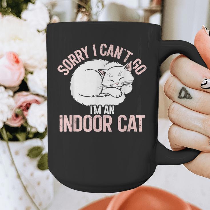 Sorry I Can't Go I'm An Indoor Cat Lazy Humor Introvert Cat Graphic Print Coffee Mug