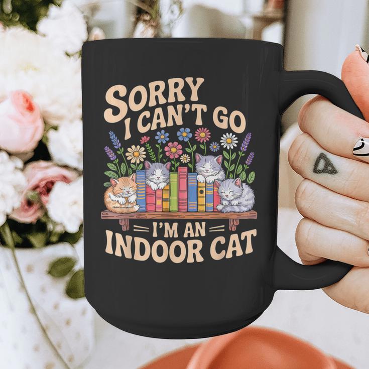 Sorry I Cant Go Im An Indoor Cat Cat Owners Introverts Graphic Print Coffee Mug