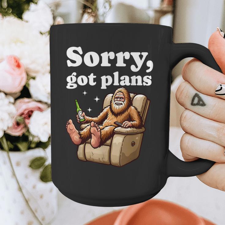 Sorry Got Plans Bigfoot Dad Humor Sasquatch Sayings Graphic Print Coffee Mug