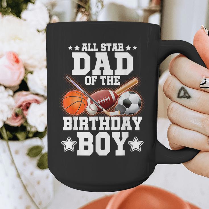 All Star Dad Of The Birthday Boy Basketball Soccer Sport Graphic Print Coffee Mug