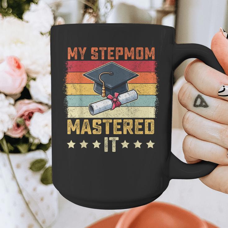 My Stepmom Mastered It Master's Degree Graduation Vintage Graphic Print Coffee Mug